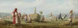 Wilhelm Amandus Beer, Russian Hay Harvest, Oil on panel
