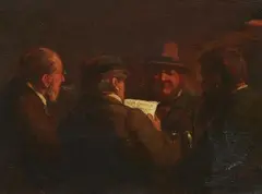 Wilhelm Amandus Beer, The Newspaper, Oil on panel