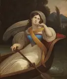 Louise in a Barge Young Man in a Barge by German School early 19th century, Oil on white metal. Each, offered Mar 2018