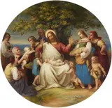 German School 19th century, Christ Blessing the Little Children