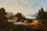 Landscape with a Windmill by Johannes Bartholomäus Duntze, Oil on canvas, sold Mar 2018