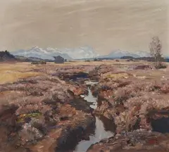 Franz Frankl, View of the Moor at Murnau, Oil on canvas