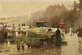 Hans Herrmann, Dutch Flower Market, Oil on canvas