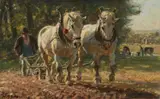 Julius Paul Junghanns, Peasant with a Plow, Oil on canvas