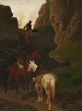 Arthur Nikutowski, Bandits in a Ravine, Oil on canvas