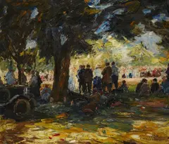Otto Eduard Pippel, Car Race in Forstenrieder Park, Oil on canvas