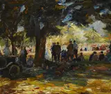 Car Race in Forstenrieder Park by Otto Eduard Pippel, Oil on canvas, sold Mar 2018