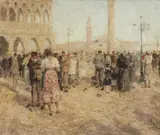 Piazza San Marco in Venice by Otto Eduard Pippel, Oil on canvas, sold Mar 2018
