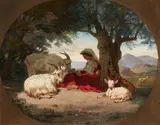 Quaedvlieg, Two Paintings with Shepherds and their Flocks, Oil on canvas. Each