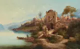 C. Rieckh, View of Corinth with the Harbour Basilica View of the Octavia Temple in Corinth, Oil on canvas Oil on canvas (relined). Each
