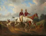 Bernard-Édouard Swebach, Departing for the Hunt, Oil on panel
