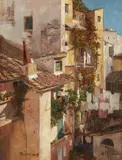 Gustav Adolf Thamm, View of a Courtyard in Rome