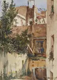 Gustav Adolf Thamm, View of a Neapolitan Courtyard