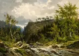 Franz Richard Unterberger, Mountain Stream in the Alps