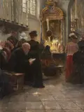 Max Volkers, The Chapel at Kevelaer, Oil on canvas