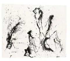 Untitled (Tuchbild) by Herbert Zangs, 1980s, Acrylic on textured linen sheet, sold Dec 2017