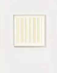 Komponent by Klaus Staudt, 1995, Acrylic, emulsion paint and crayon on wood under plastic film. In display case, sold Dec 2017