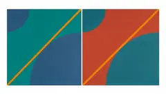 Miloš Urbásek, Untitled (Orangene Diagonale I-II), 1978, Work in 2 parts: each acrylic on canvas