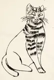 Andy Warhol, Untitled (Sam sitting), Circa 1956, India ink and lithograph on paper