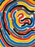 Curvy Brushstrokes by Sol LeWitt, 1997, Gouache on card, sold Dec 2017
