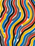 Curvy Brushstrokes by Sol LeWitt, 1997, Gouache on card, sold Dec 2017