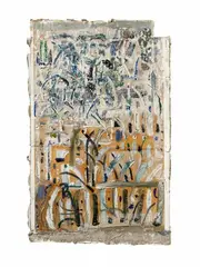 Ohne Titel (Raureifschild) by Jürgen Böttcher, 1991, Mixed media, collaged, on card. Approx, offered Dec 2017