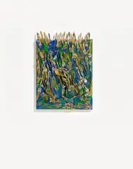 Incunable by Arman, 1991, Accumulation of brushes and violin elements painted over with acrylic on canvas on wood, sold Dec 2017