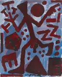 Untitled by A. R. Penck, 1995, Acrylic on canvas, sold Dec 2017