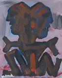 Untitled by A. R. Penck, 1995, Acrylic on canvas, sold Dec 2017