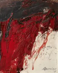 Emil Schumacher, Paripa, 1961, Oil and sand on canvas