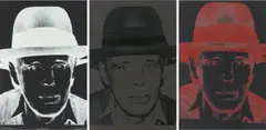 Andy Warhol, Joseph Beuys, 1980, 3 colour silkscreens, partially with diamond dust, on card. Each