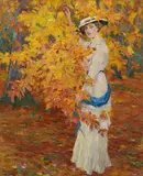 Edward Cucuel, Goldener Herbst, 1920s, Oil on canvas