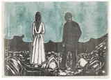 Edvard Munch, Two Human Beings. The Lonely Ones., 1899, Colour woodcut on light Japan paper