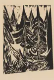 Taunustannen by Ernst Ludwig Kirchner, 1916, Woodcut on chamois-coloured, slightly grained wove paper 44.5/, offered Dec 2017