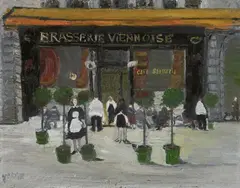Varlin, Brasserie Viennoise, 1942-1943, Oil on card on Pavatex panel