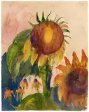 Sonnenblumen by Emil Nolde, Circa 1920/1925, Watercolour on light Japan paper, sold Dec 2017