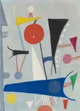 Max Ackermann, Untitled (Constructive Composition), Circa 1950, Oil and tempera on card, mounted on fibreboard