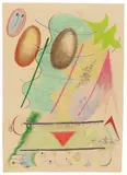 Rudolf Bauer, Untitled, Oil pastels drawing on ribbed wove paper