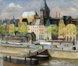 Friedrich Ahlers-Hestermann, Blick vom Rhein auf das Rathaus in Köln