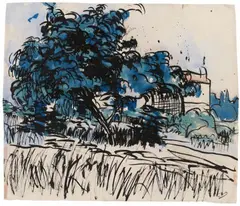 André Derain, Paysage, 1901, Watercolour and India ink on wove paper 37.8/38.2 x 44/