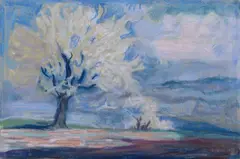 Blühende Bäume by Otto Dix, 1946, Pastel on laid paper with watermark "PM FABRIANO" 32.2/, sold Dec 2017