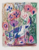 Otto Dix, Katze im Mohnfeld, 1968, Colour lithograph on laid paper with watermark "BFK"