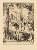 Lyonel Feininger, The Gate (Das Tor), 1912, Etching on Simili-Japan with blind stamp "DIE SCHAFFENDEN"