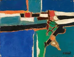 Départ by Françoise Gilot, 1963, Oil on canvas, sold Dec 2017