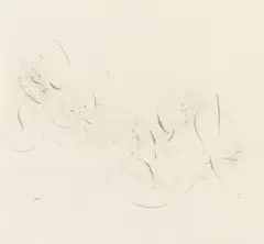Nu allongé by Jean Léon Fautrier, 1944, Grey pen drawing and charcoal on chamois-coloured China laid paper, offered Dec 2017