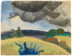 Dunkle Wolken by Erich Heckel, 1920, Watercolour over pencil drawing on brownish paper, sold Dec 2017