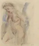 Weiblicher Akt by George Grosz, 1939, Watercolour and pencil on drawingpad paper with perforated upper margin, sold Dec 2017