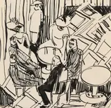 Bar by Ernst Ludwig Kirchner, 1915, Pen and ink drawing on smooth paper, offered Dec 2017