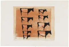 Weide mit 9 Kühen by Ewald Mataré, 1950, Colour woodcut on heavy wove paper 39.3/40 x 47.5 /, sold Dec 2017