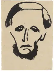 Trauriger Kopf by Emil Nolde, Circa 1920, Brush and India ink on light Japan paper, offered Dec 2017